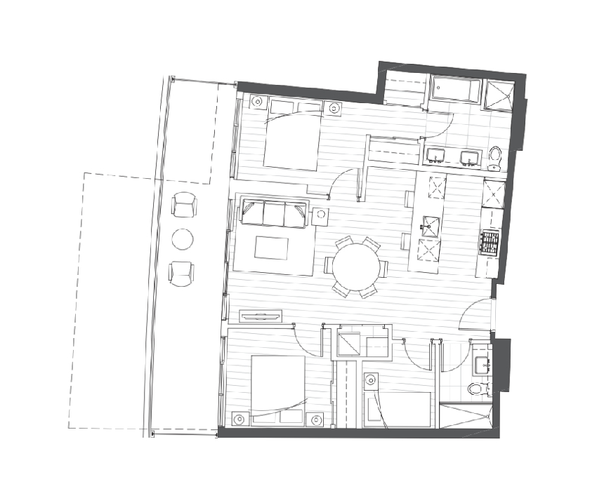 Typical 1 Bedroom floorplan